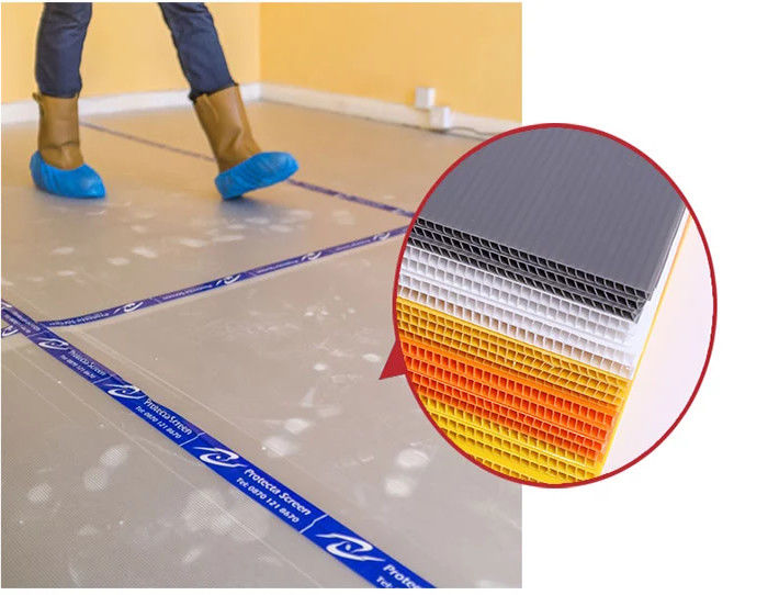 6mm 12mm Correx Floor Protection White Corflute Sheet Flame Retardant